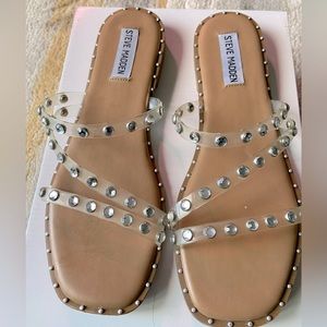 Rhinestone sandals, Steve Madden slip on Sandals